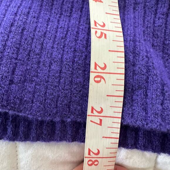 ATHLETA Womens Sweater Small Purple Merino Wool Blend V-Neck Westwood Casual - Picture 12 of 14